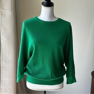 Philosophy Vibrant Green Ribbed Crew Neck Long Sleeve Sweater Size M